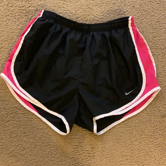 pink and black nike shorts